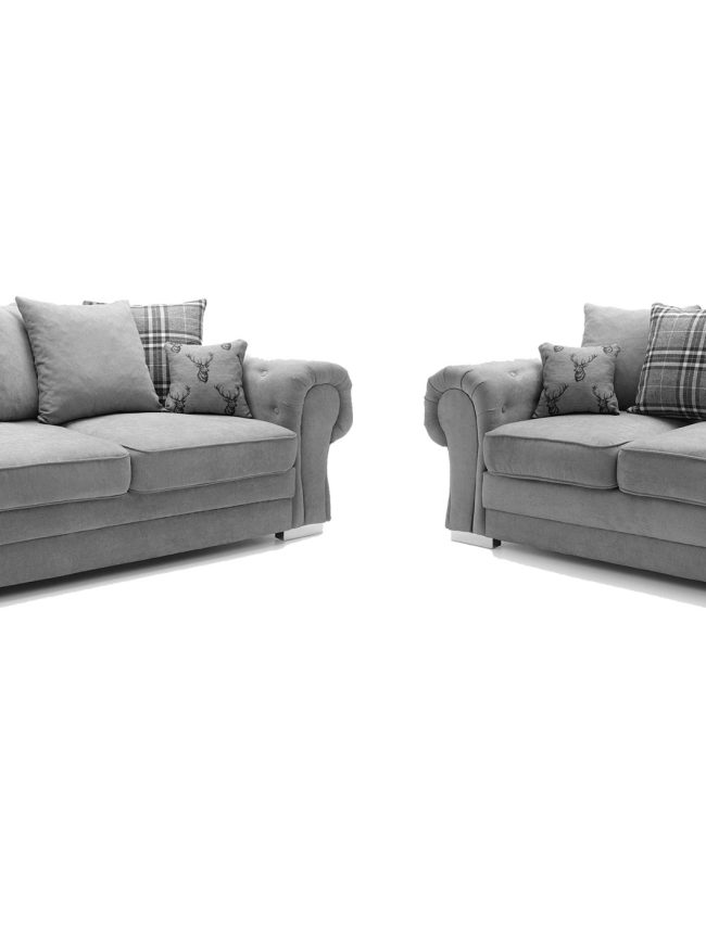 Verona 3+2 Seater Grey Scatter Back